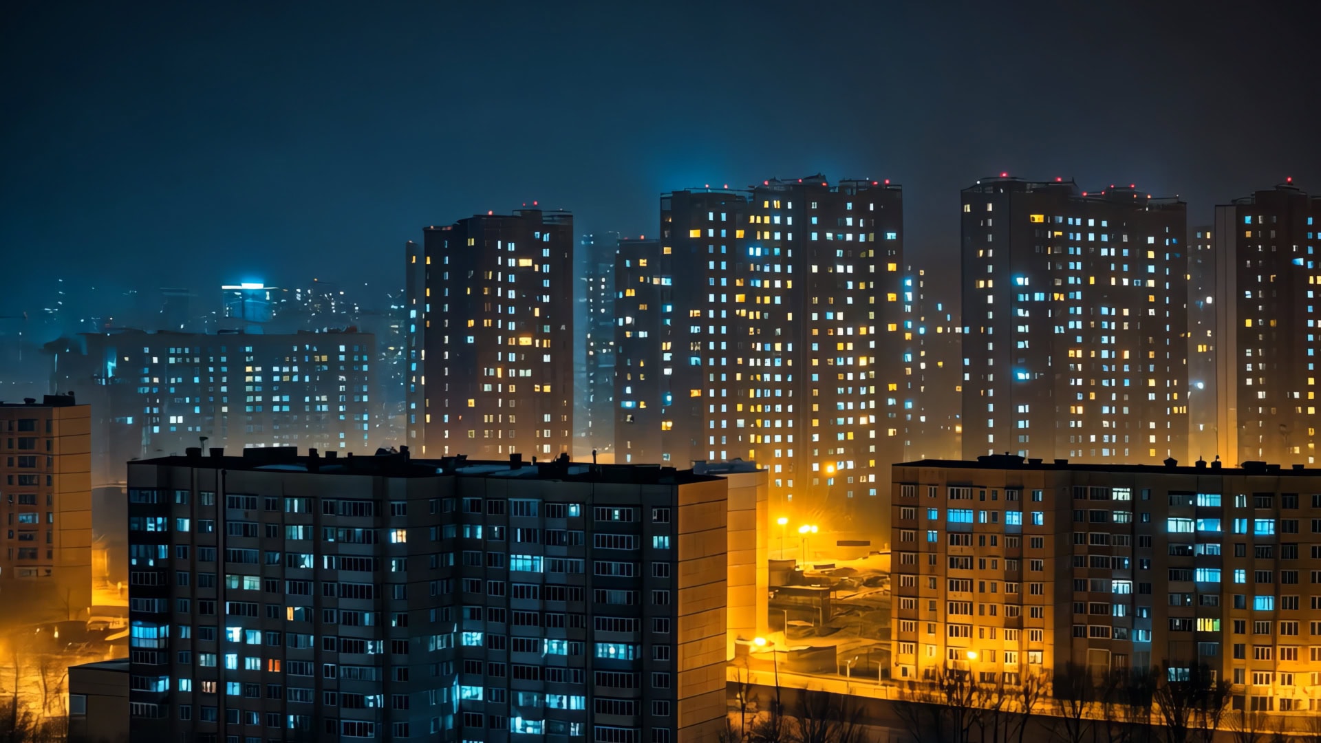 万家灯火春节视频素材 4K过年团圆团聚小区夜晚温馨氛围 - AIGC素材网