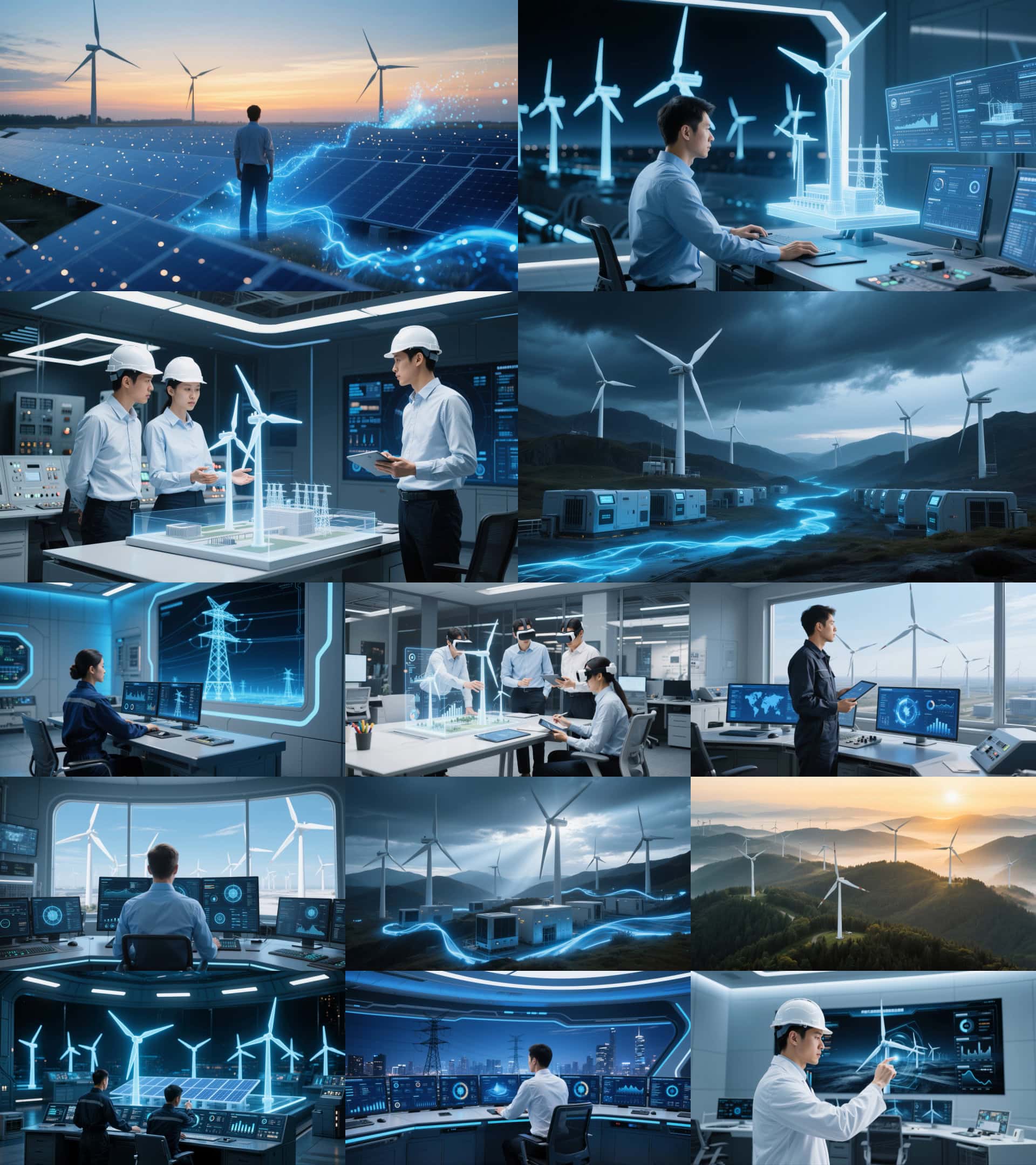 高品质4k风力发电场视频素材.