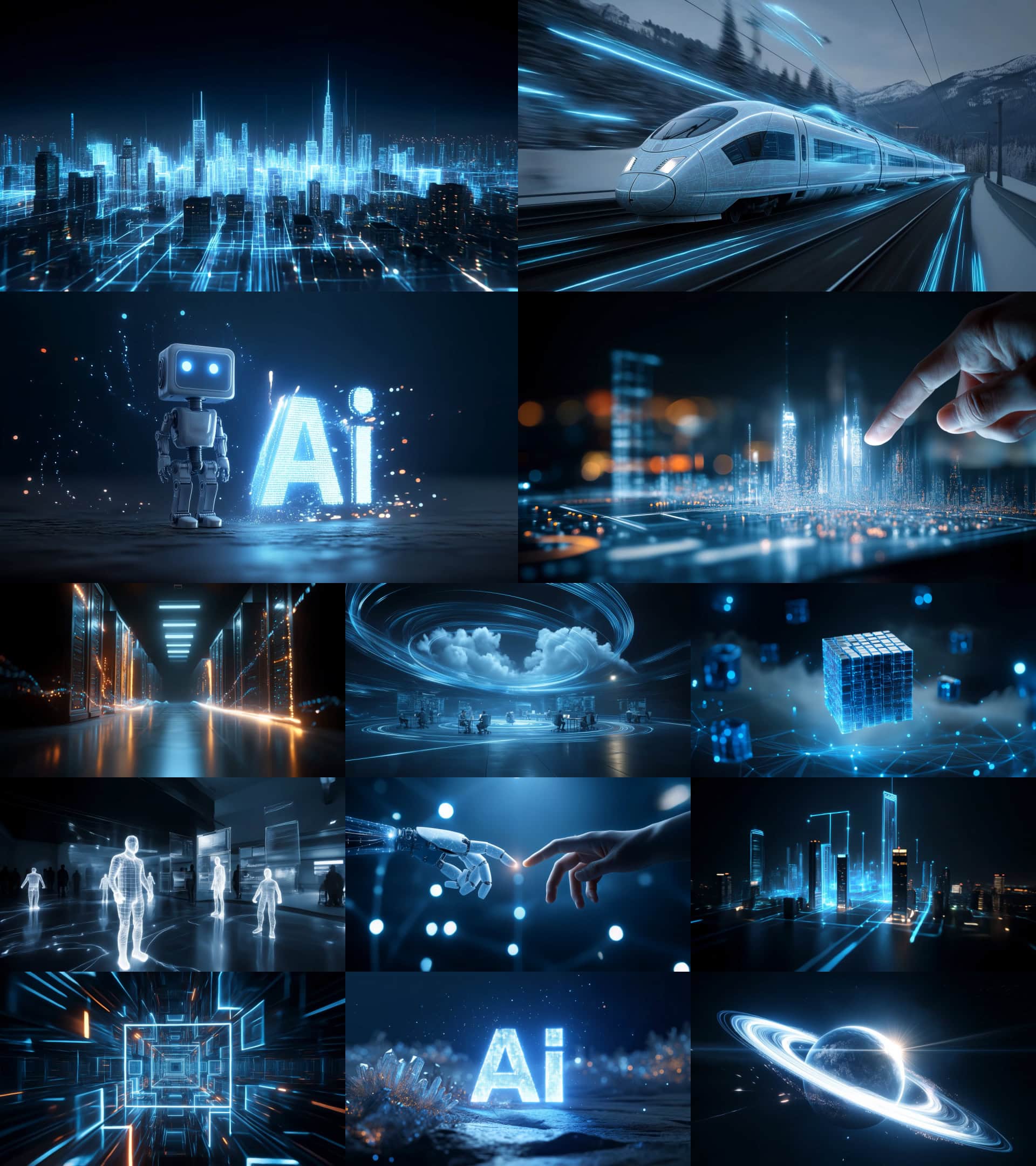 AI人工智能科技城市视频素材数字化网络大数据