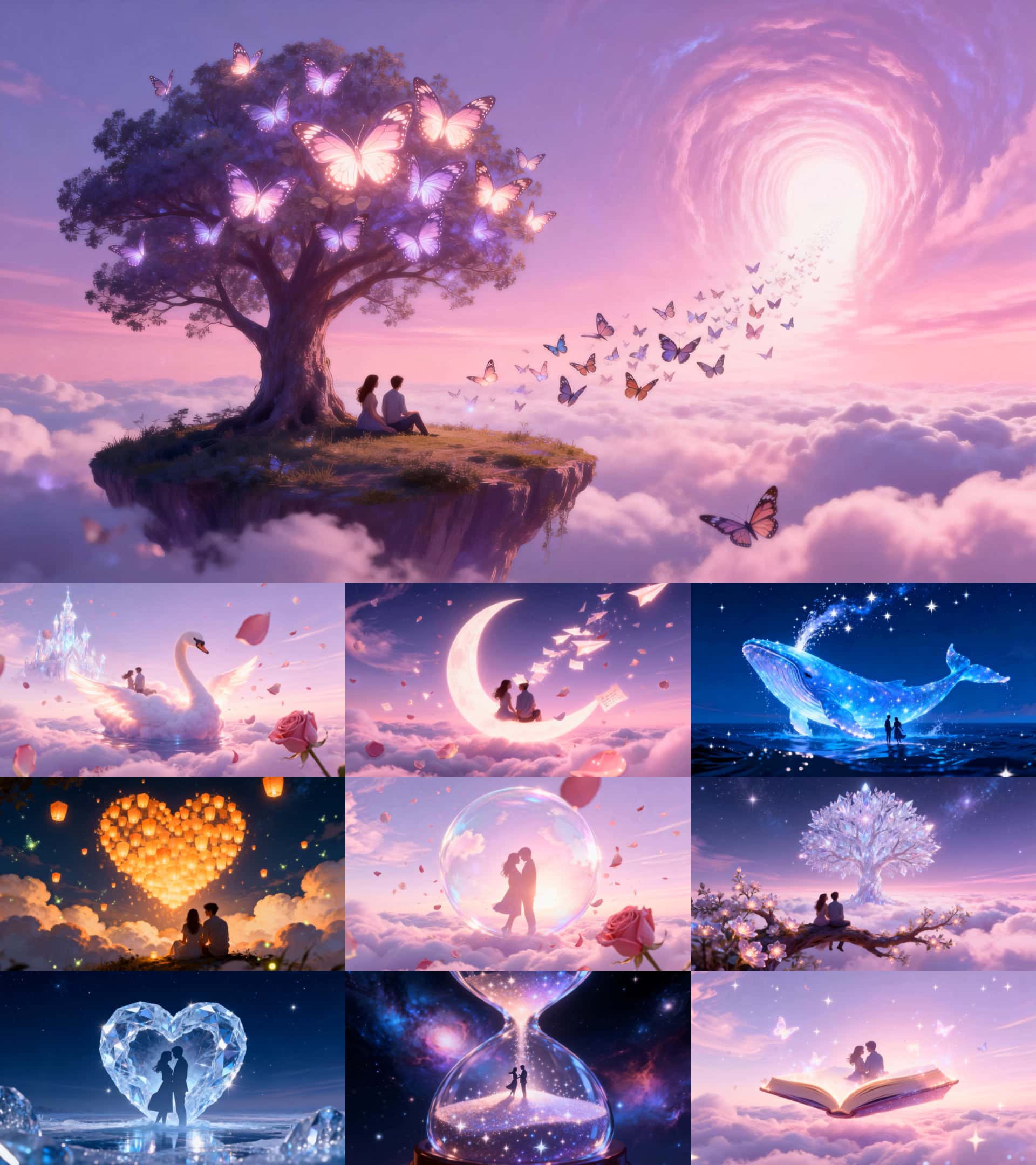 情人节唯美浪漫视频素材梦幻情侣爱心