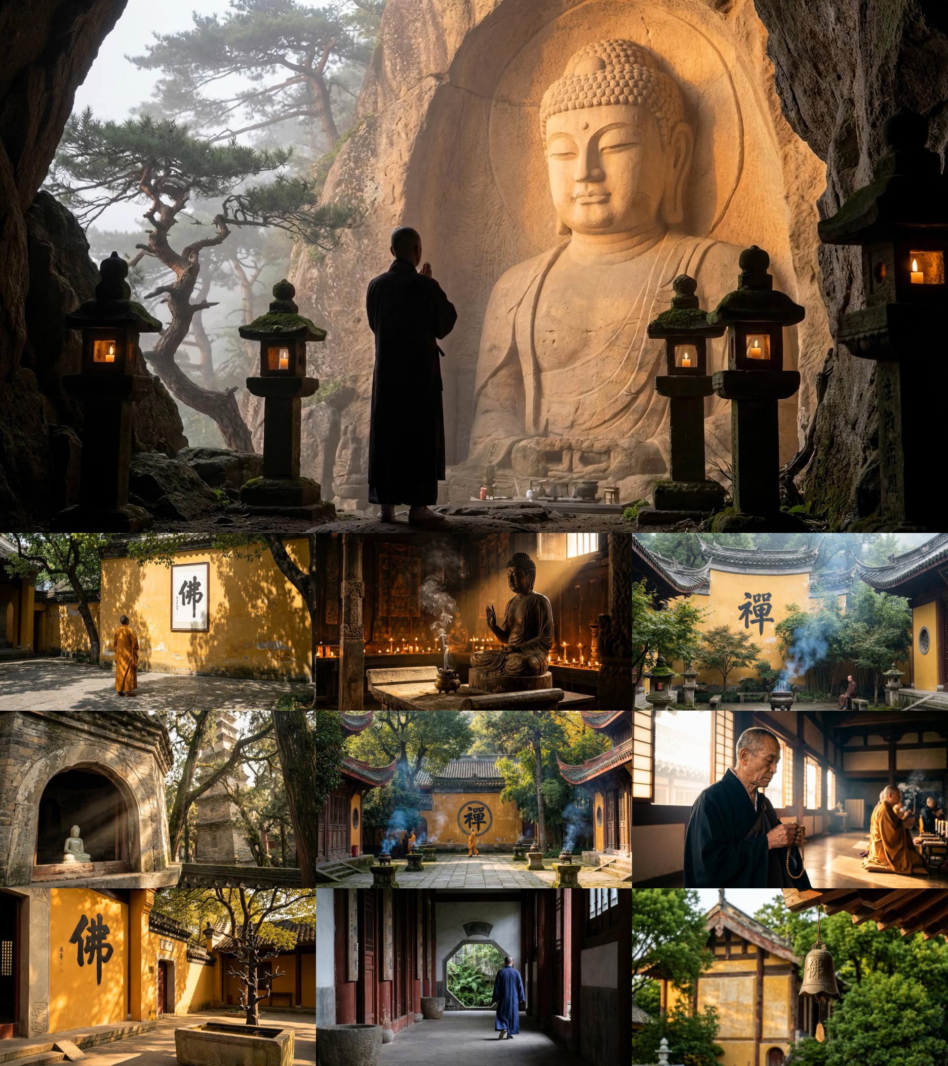 古寺禅意修行视频素材寺庙佛像国学焚香