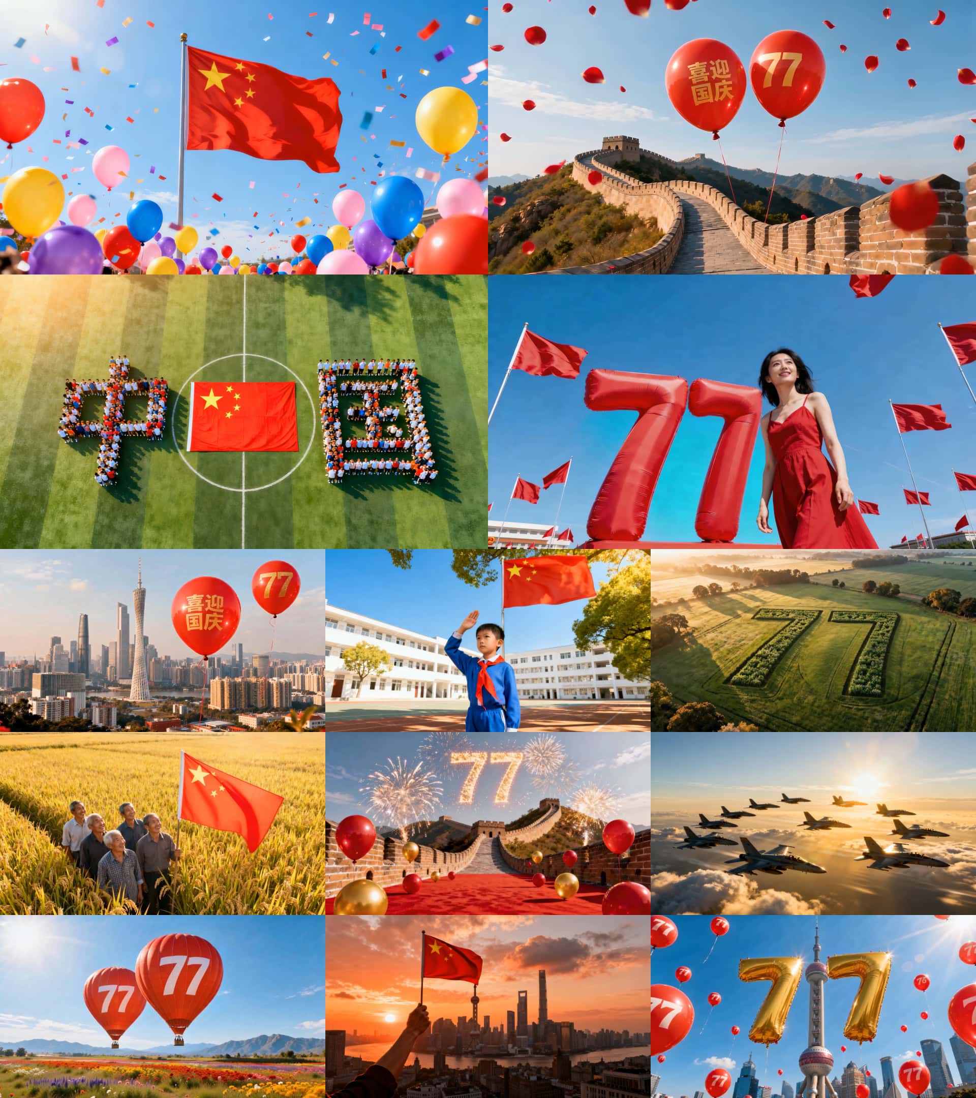 十一国庆节建国77周年视频素材 欢度国庆盛世华诞五星红旗预览